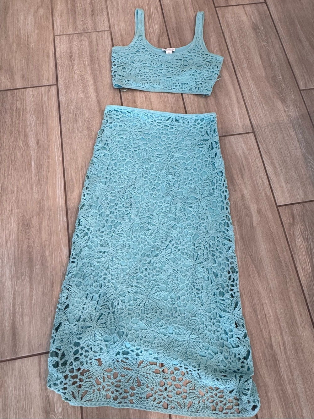 House of Harlow 1960 Aqua Lace Set